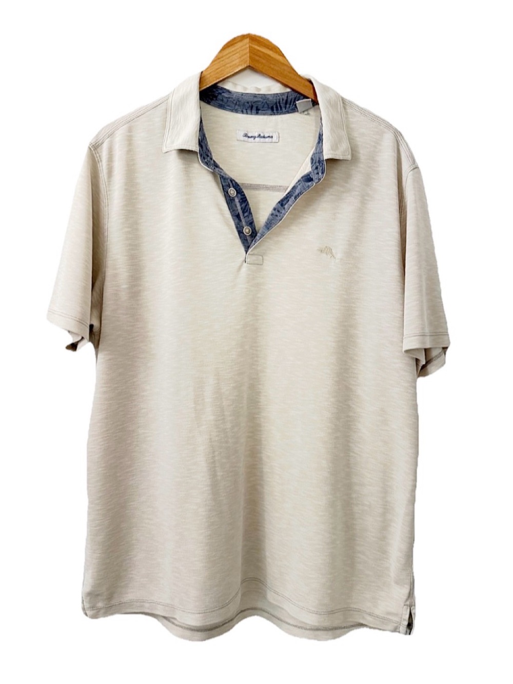 Tommy Bahama Polo Shirt XL Beige Short Sleeve Island Zone Casual Men’s